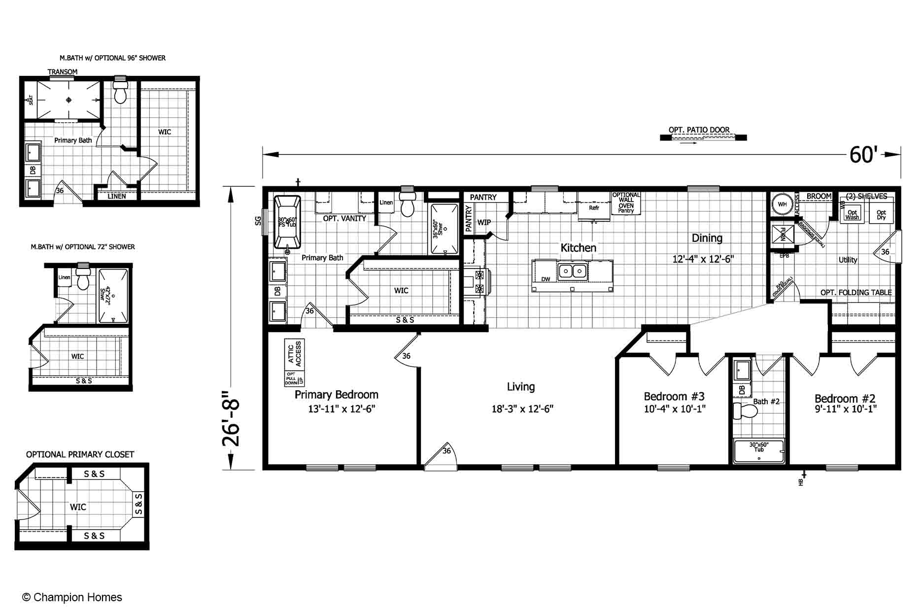 Champion Homes Contender II 2860-01 Modular Floor Plan