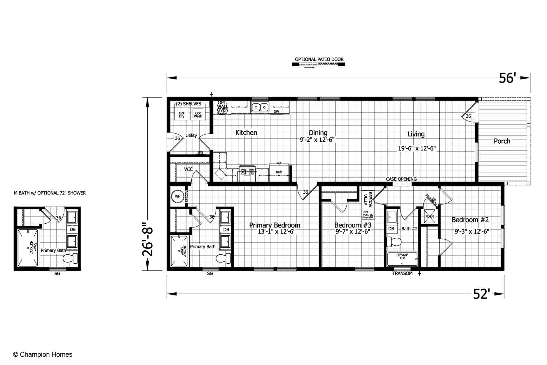 Champion Homes Islander 2856-04 Modular Floor Plan