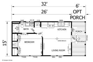 Champion Park Model 522 Floor Plan