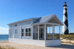 Champion Park Model 528 Loft Blue Coastal Exterior