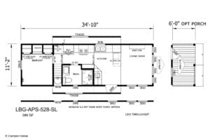 Champion Park Model 528 Loft Floor Plan